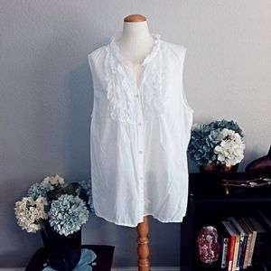 Marisa Christina white sleeveless blouse sz 2X